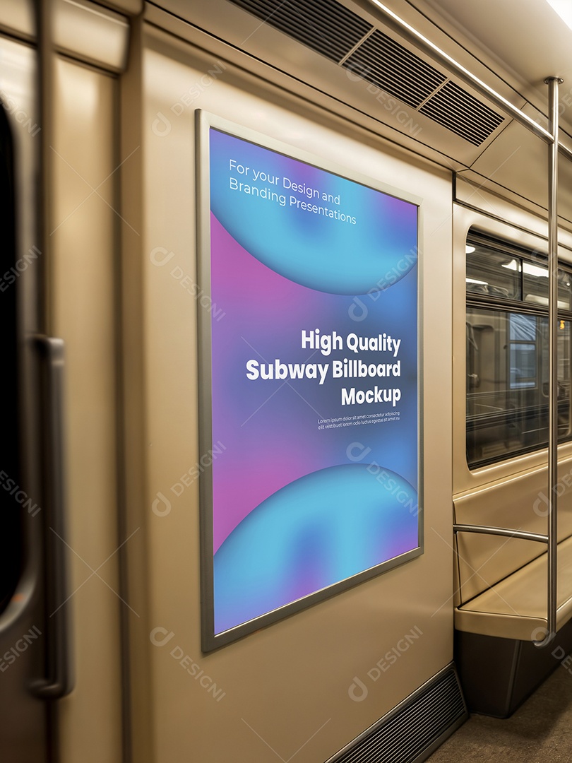 Mockup Anúncio Publicitário Em Metrô PSD Editável
