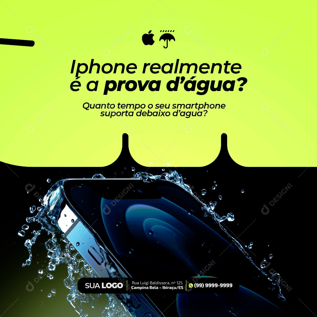 Assistência Técnica Iphone Realmente é a Prova Dágua? Social Media PSD Editável