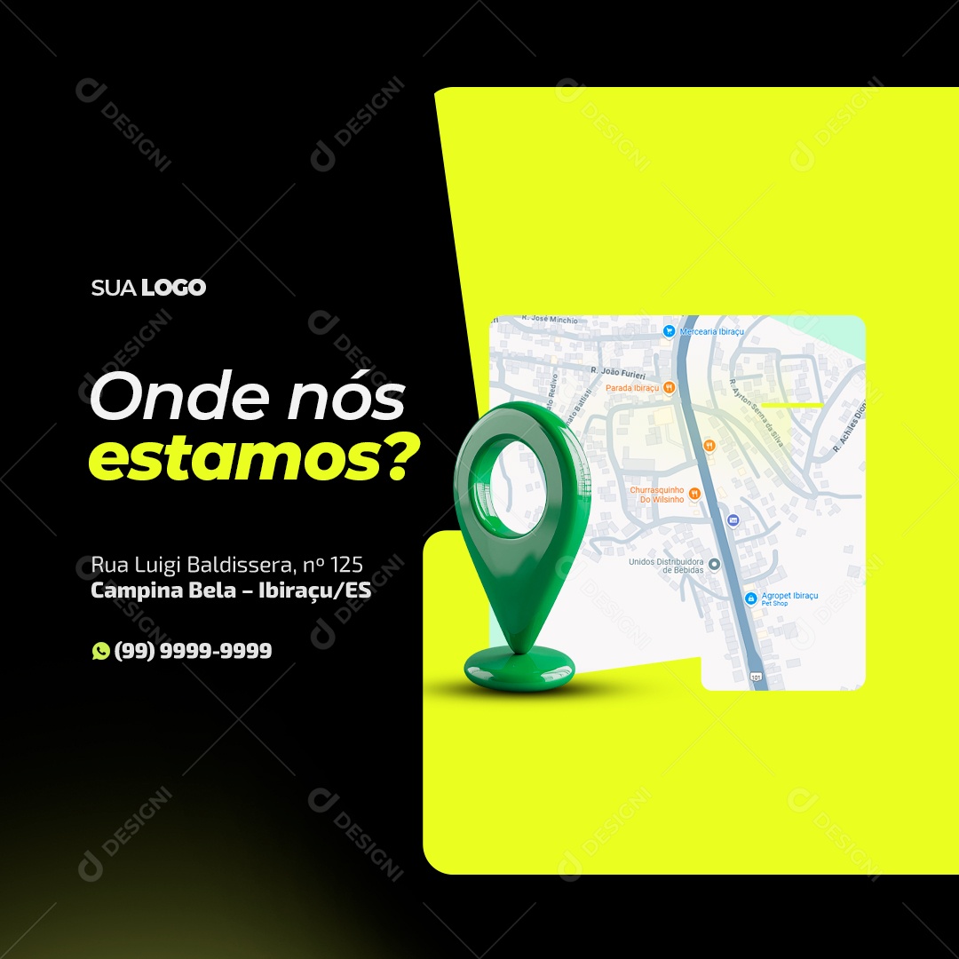 Assistência Técnica Onde Nós Estamos? Social Media PSD Editável