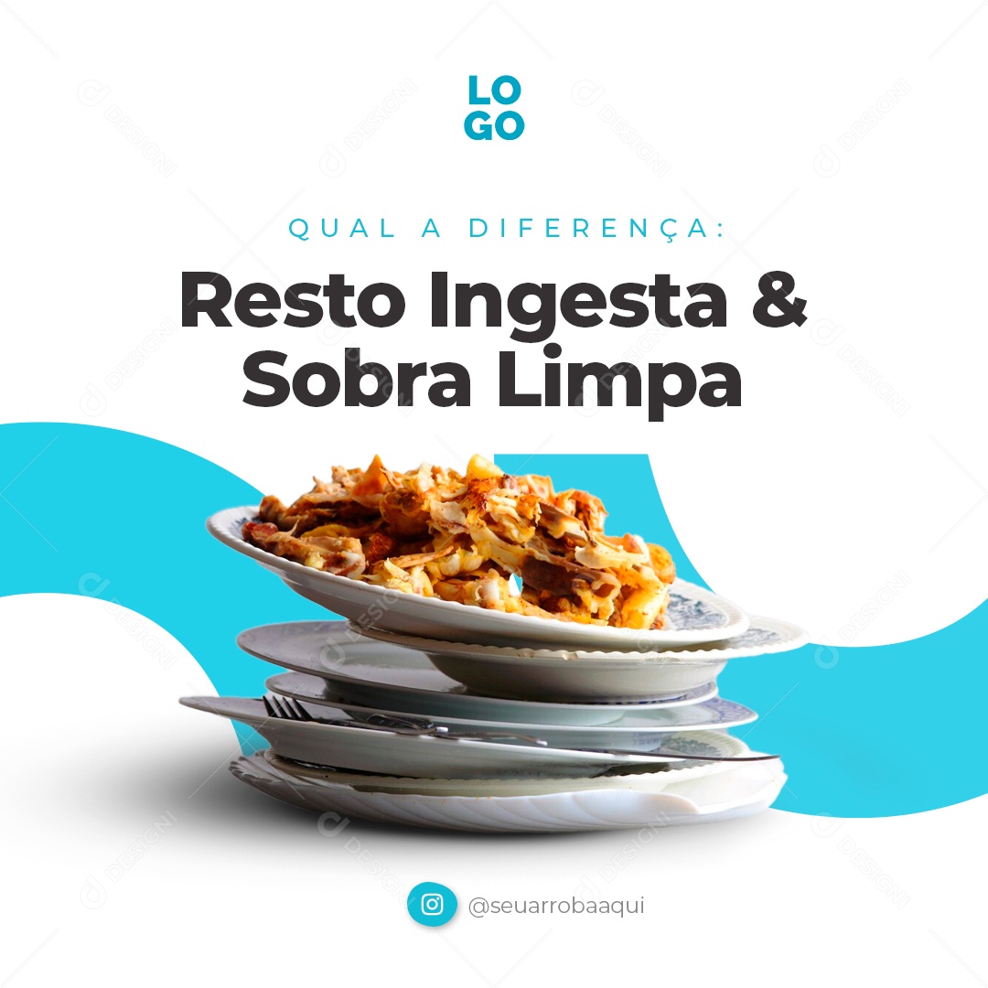 Restaurante Resto Ingesta e Sobra Limpa Social Media PSD Editável