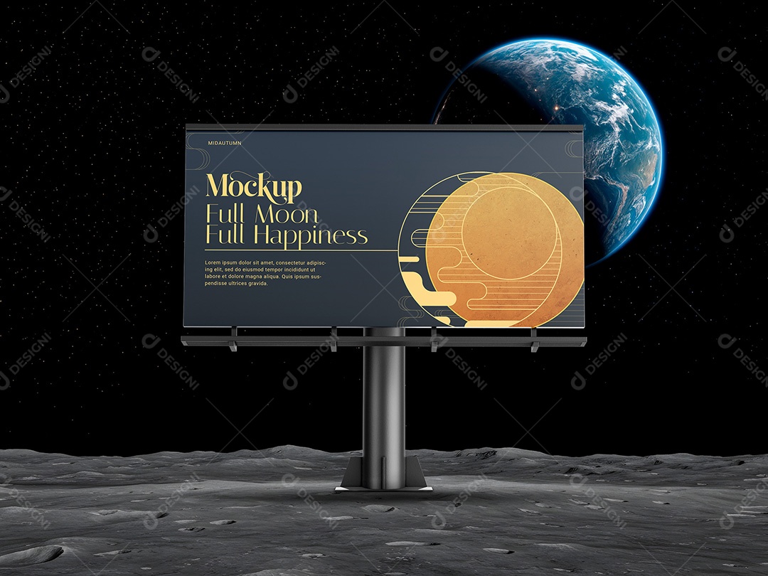 Outdoor em Superfície Lunar Mockup PSD Editável
