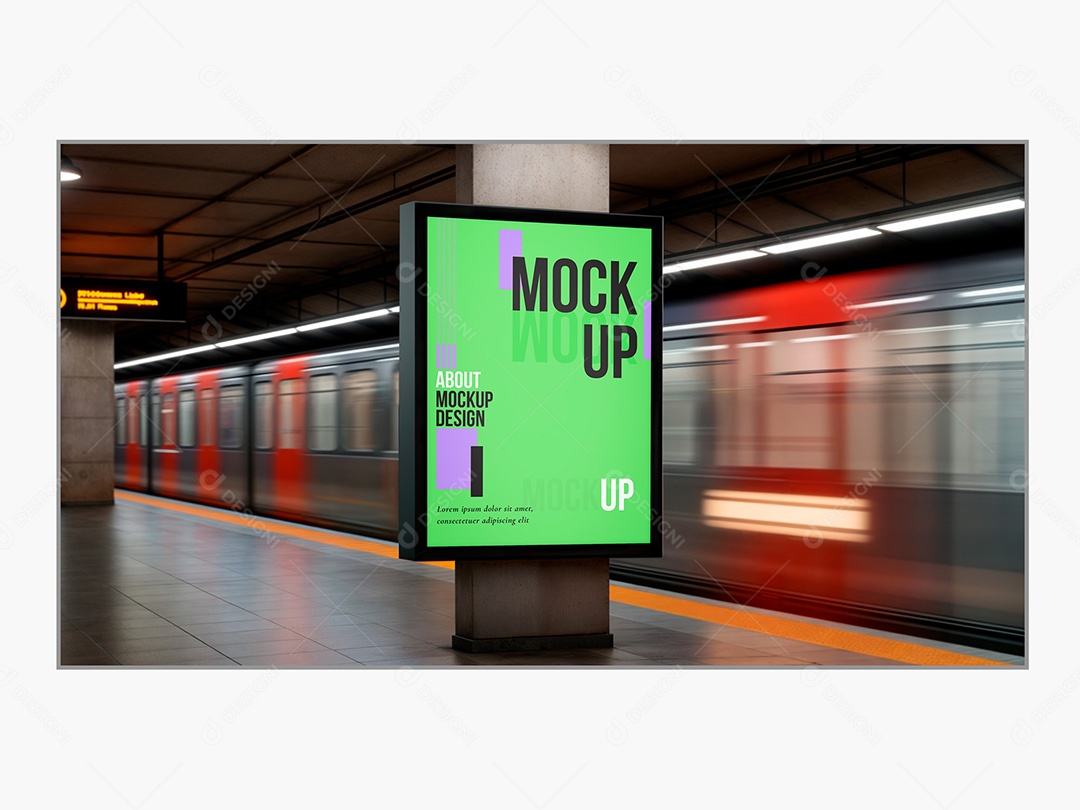 Outdoor no Metrô Mockup PSD Editável