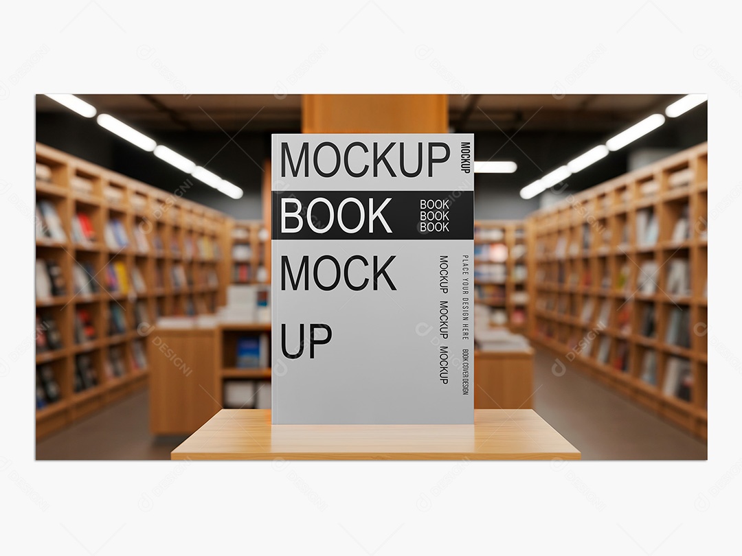 Revista na Livraria Mockup PSD Editável