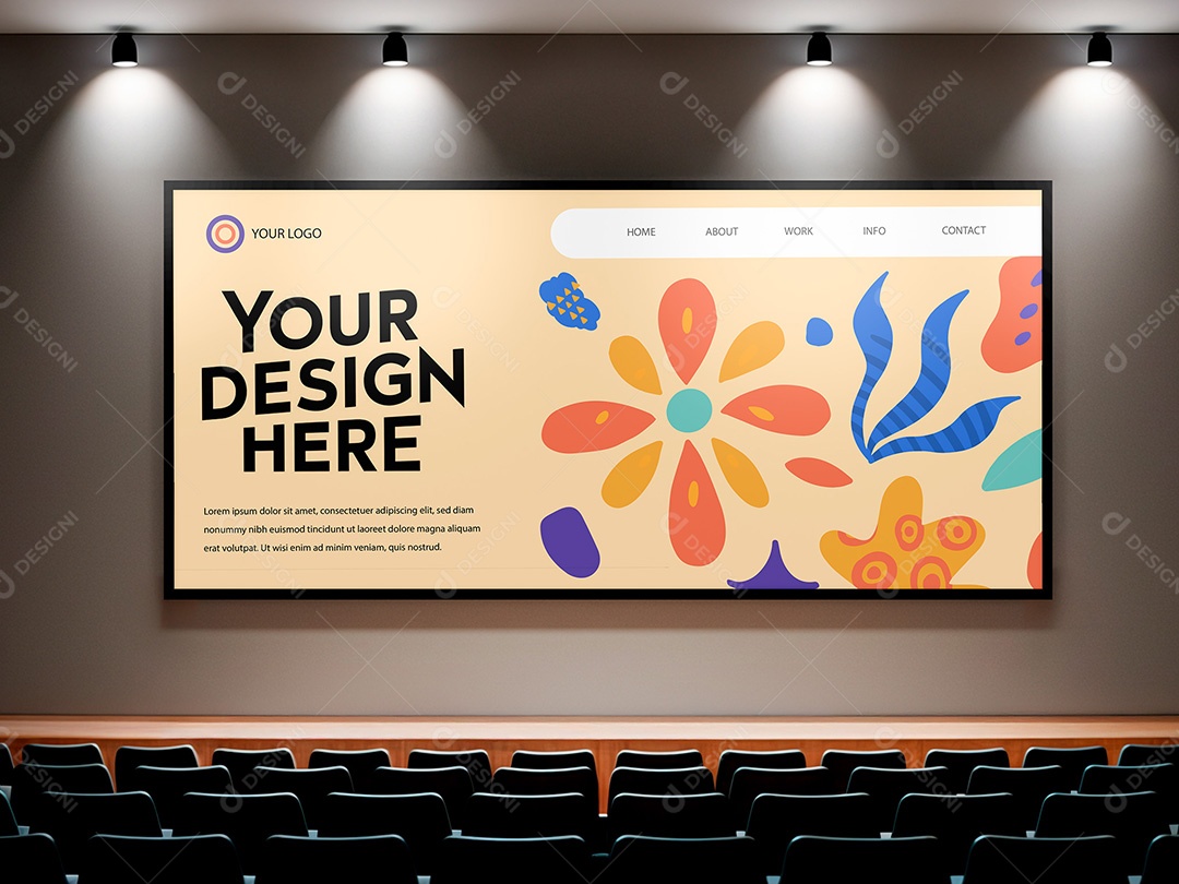 Tela de Auditório Mockup PSD Editável