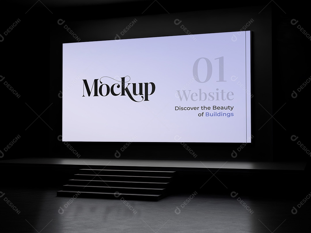 Tela de Auditório Mockup PSD Editável