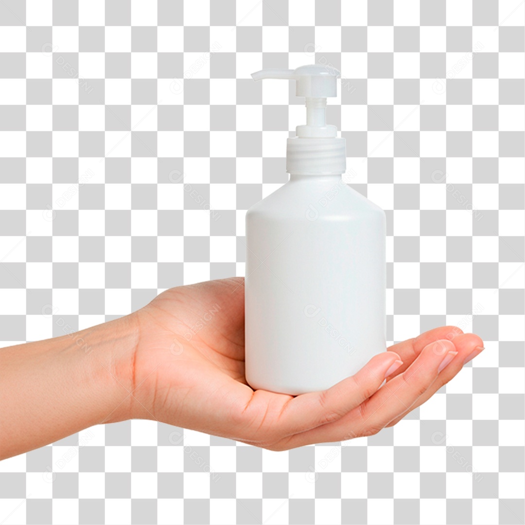 Mão Segurando Frasco PNG Transparente