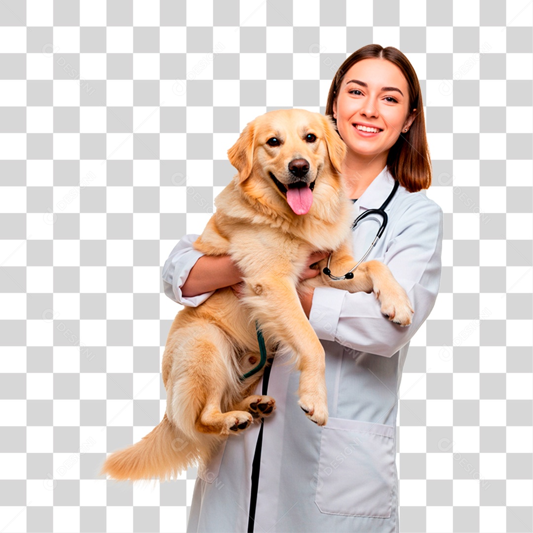 Mulher Segurando Cachorro PNG Transparente