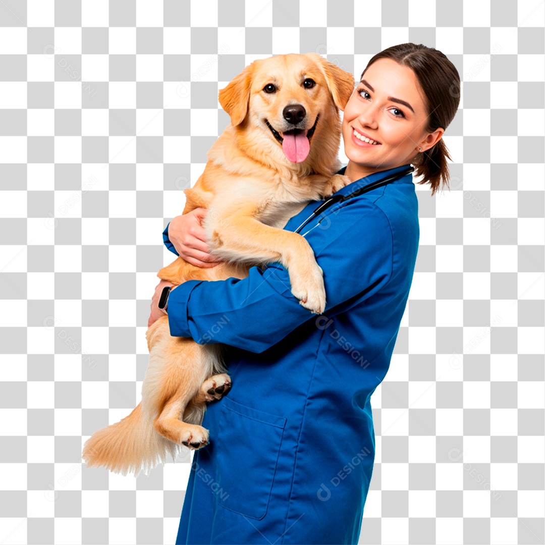 Mulher Segurando Cachorro PNG Transparente