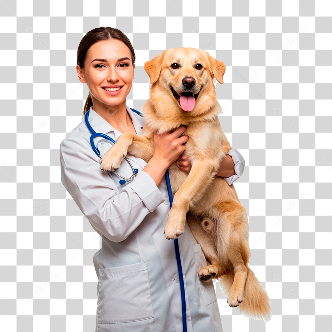 Mulher Segurando Cachorro PNG Transparente