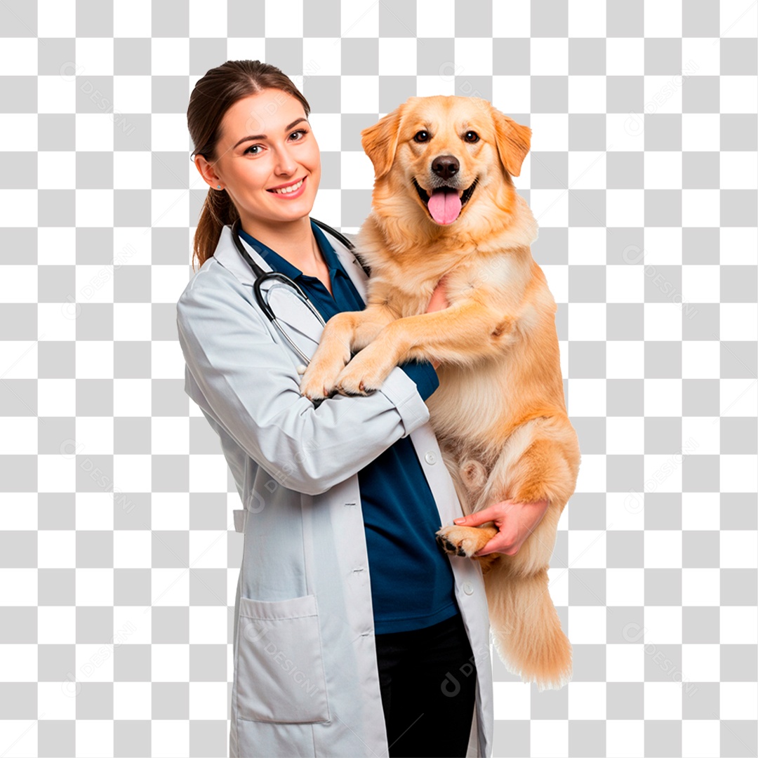 Mulher Segurando Cachorro PNG Transparente