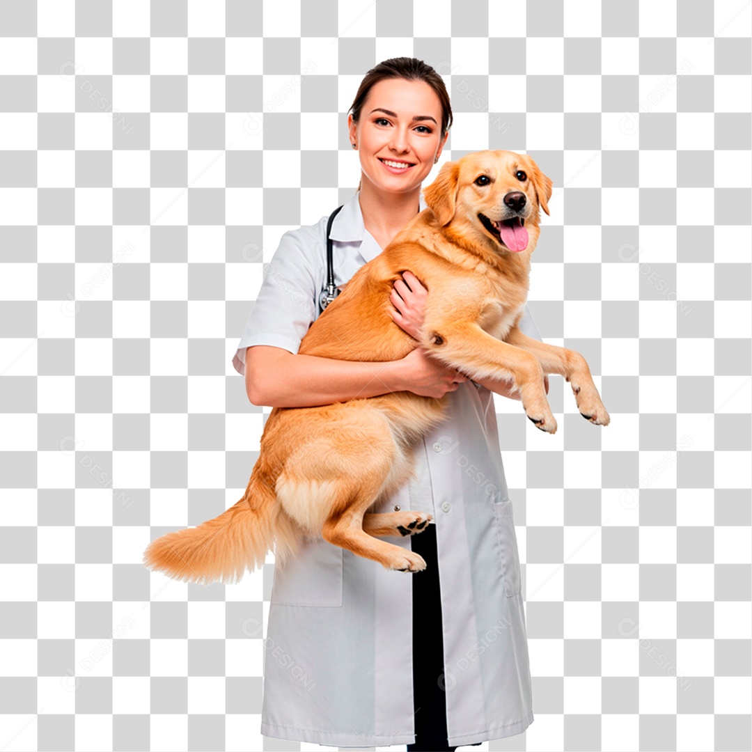 Mulher Segurando Cachorro PNG Transparente