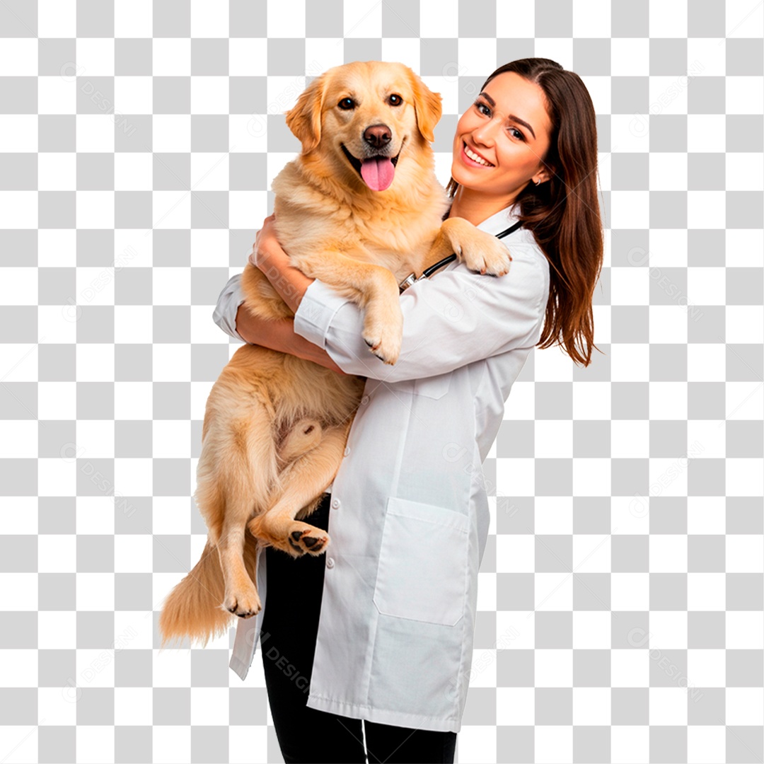 Mulher Segurando Cachorro PNG Transparente