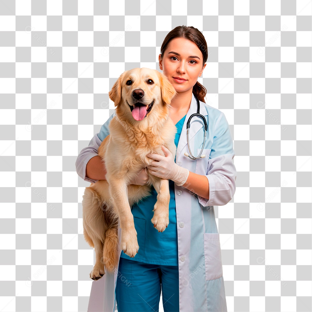 Mulher Segurando Cachorro PNG Transparente