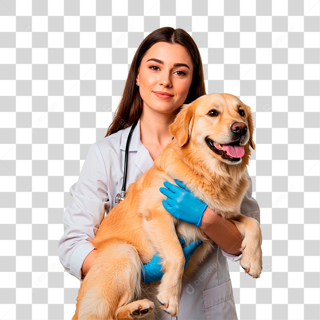 Mulher Segurando Cachorro PNG Transparente