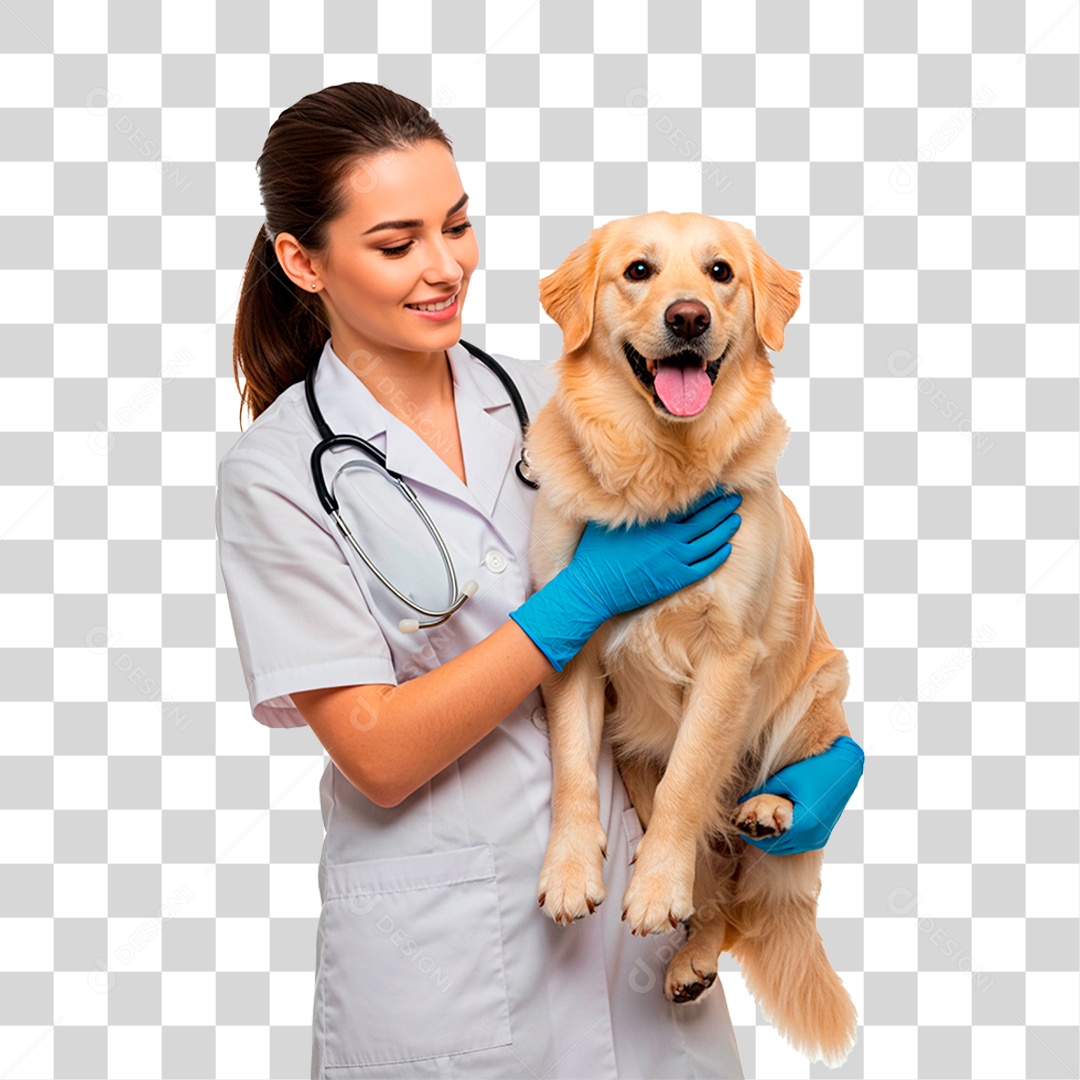 Mulher Segurando Cachorro PNG Transparente