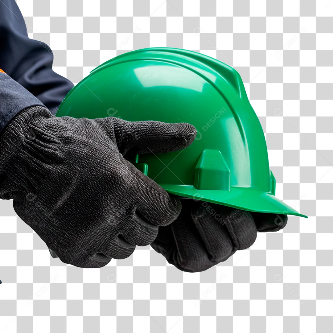 Mãos Segurando Capacete de Segurança PNG Transparente