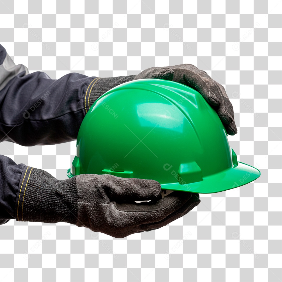 Mãos Segurando Capacete de Segurança PNG Transparente