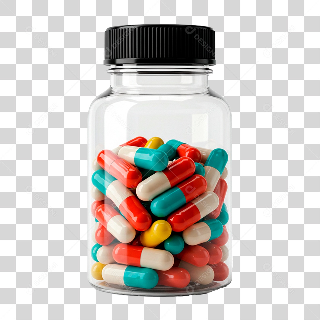 Frasco com Comprimidos PNG Transparente