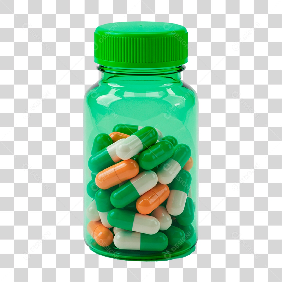 Frasco com Comprimidos PNG Transparente