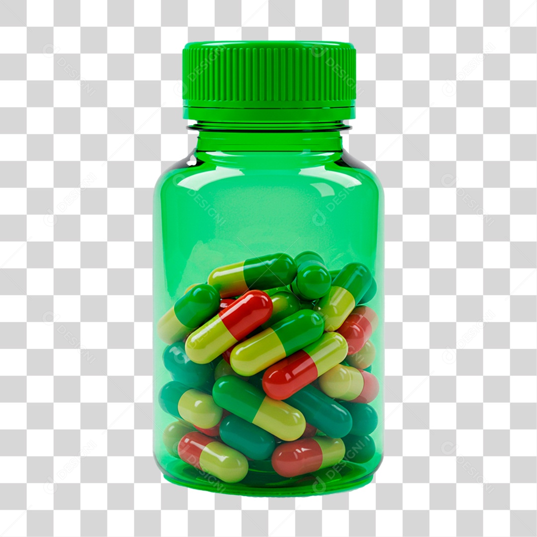 Frasco com Comprimidos PNG Transparente