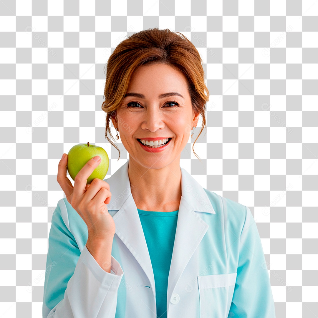 Mulher Segurando Fruta PNG Transparente