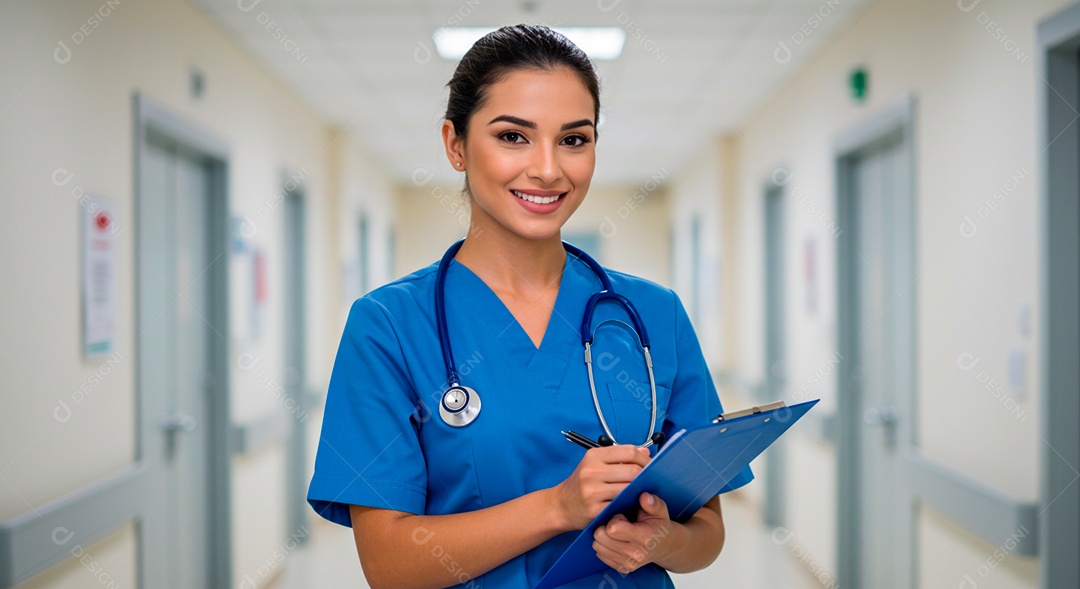 Linda mulher jovem enfermeira