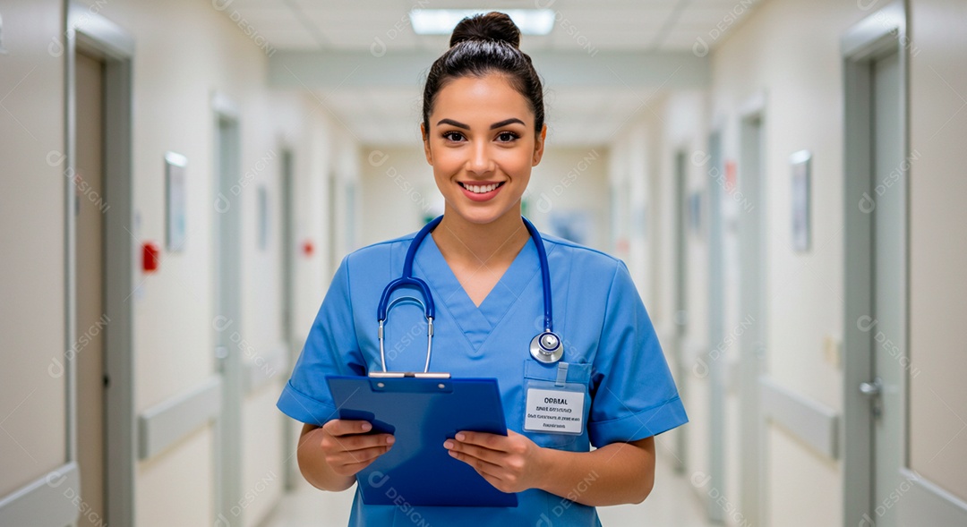 Linda mulher jovem enfermeira