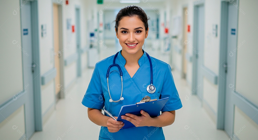 Linda mulher jovem enfermeira