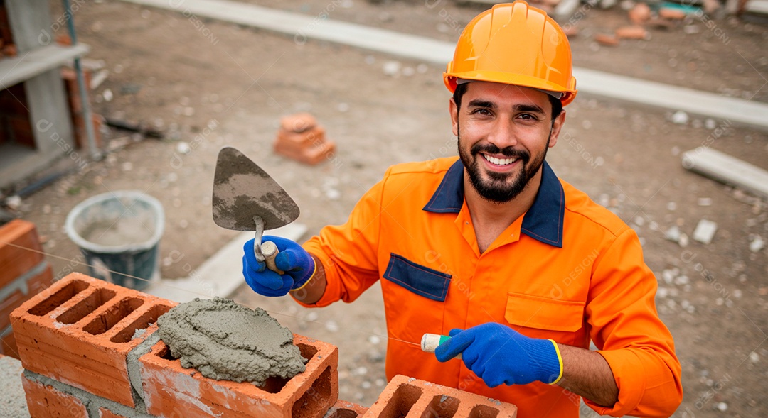 Homem jovem pedreiro