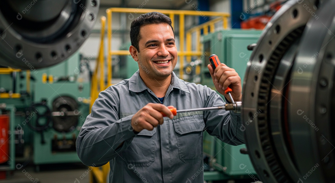 Homem jovem mecânico sobre oficina