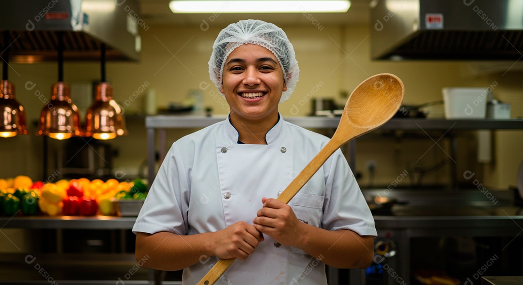 Homem jovem padeiro sorridente