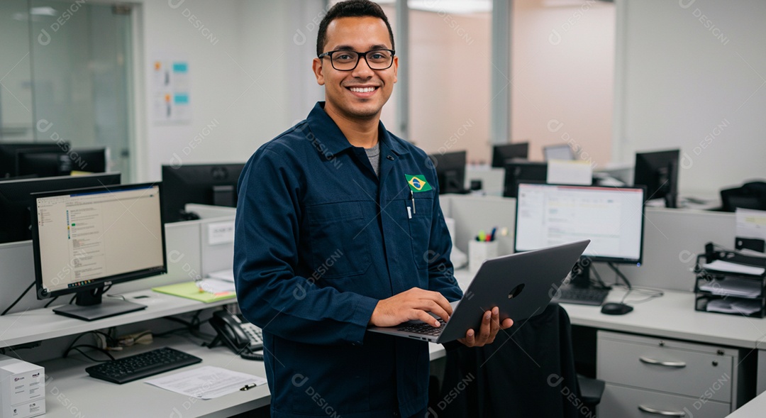 Homem jovem Telemarketing sorridente