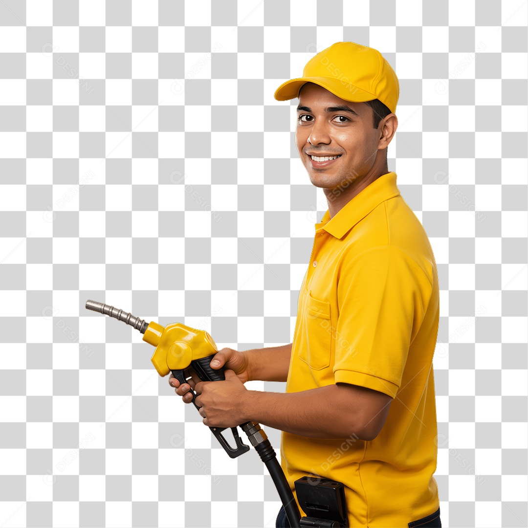 Homem com Uniforme de Trabalho PNG Transparente