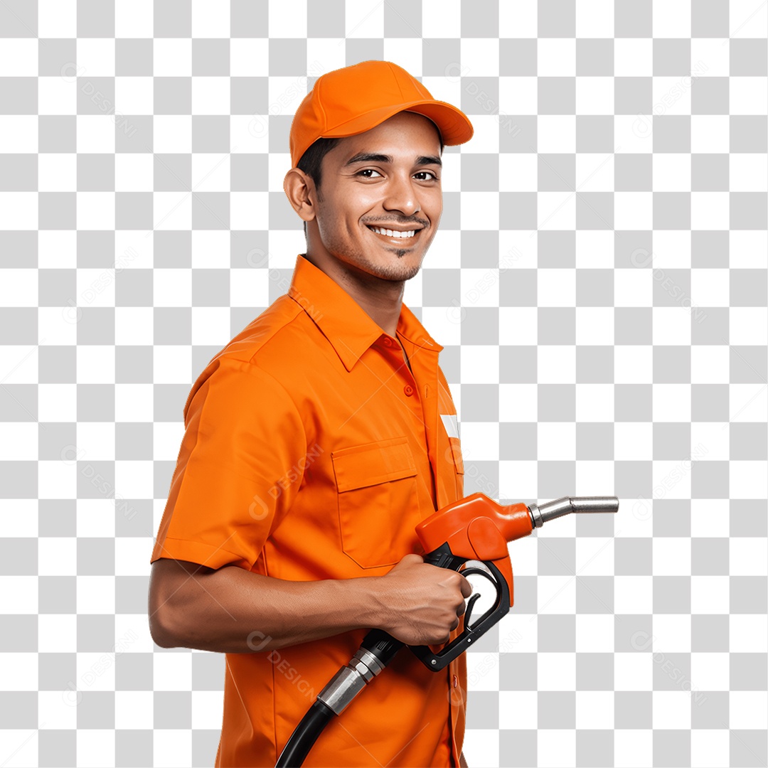 Homem com Uniforme de Trabalho PNG Transparente