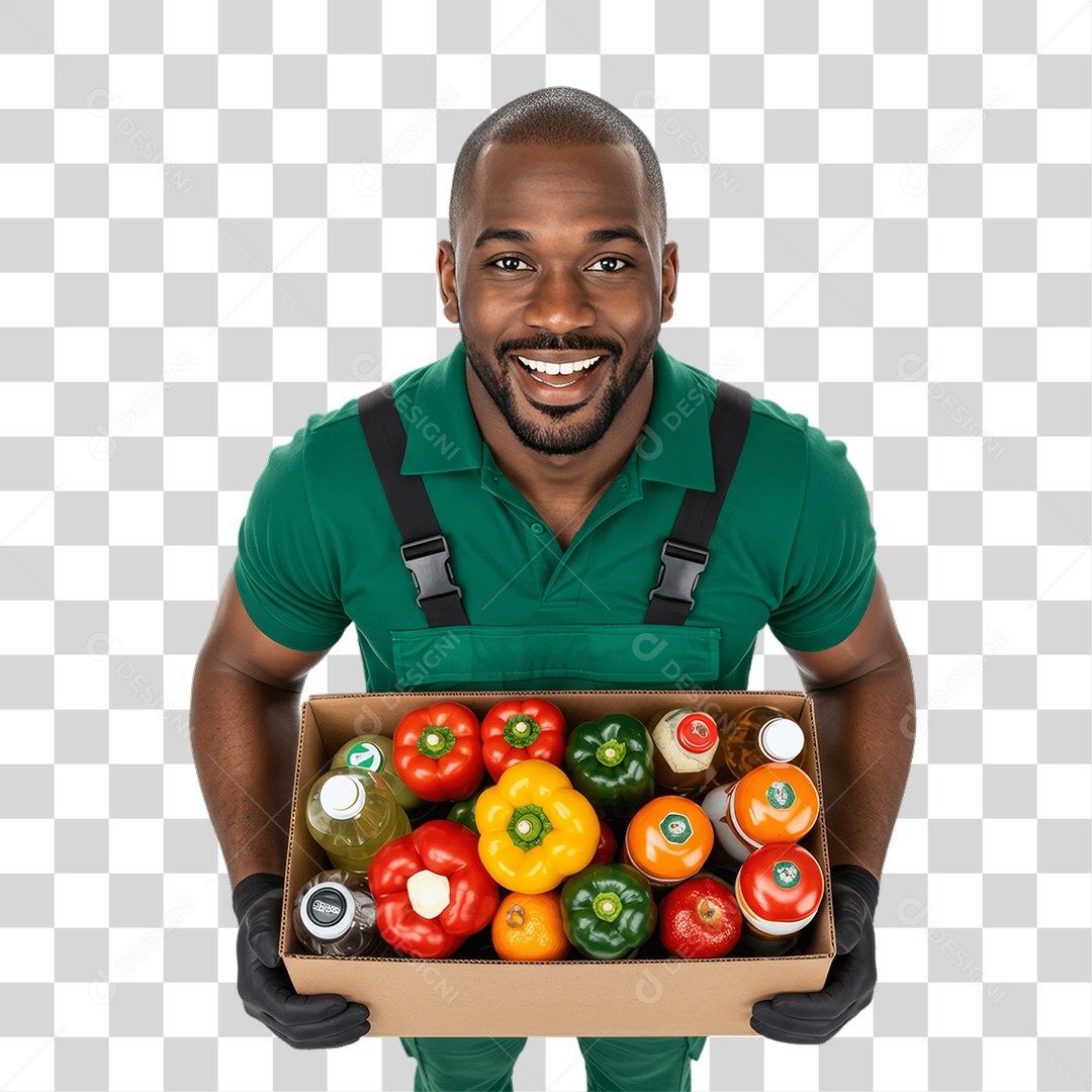 Homem com Uniforme de Trabalho PNG Transparente