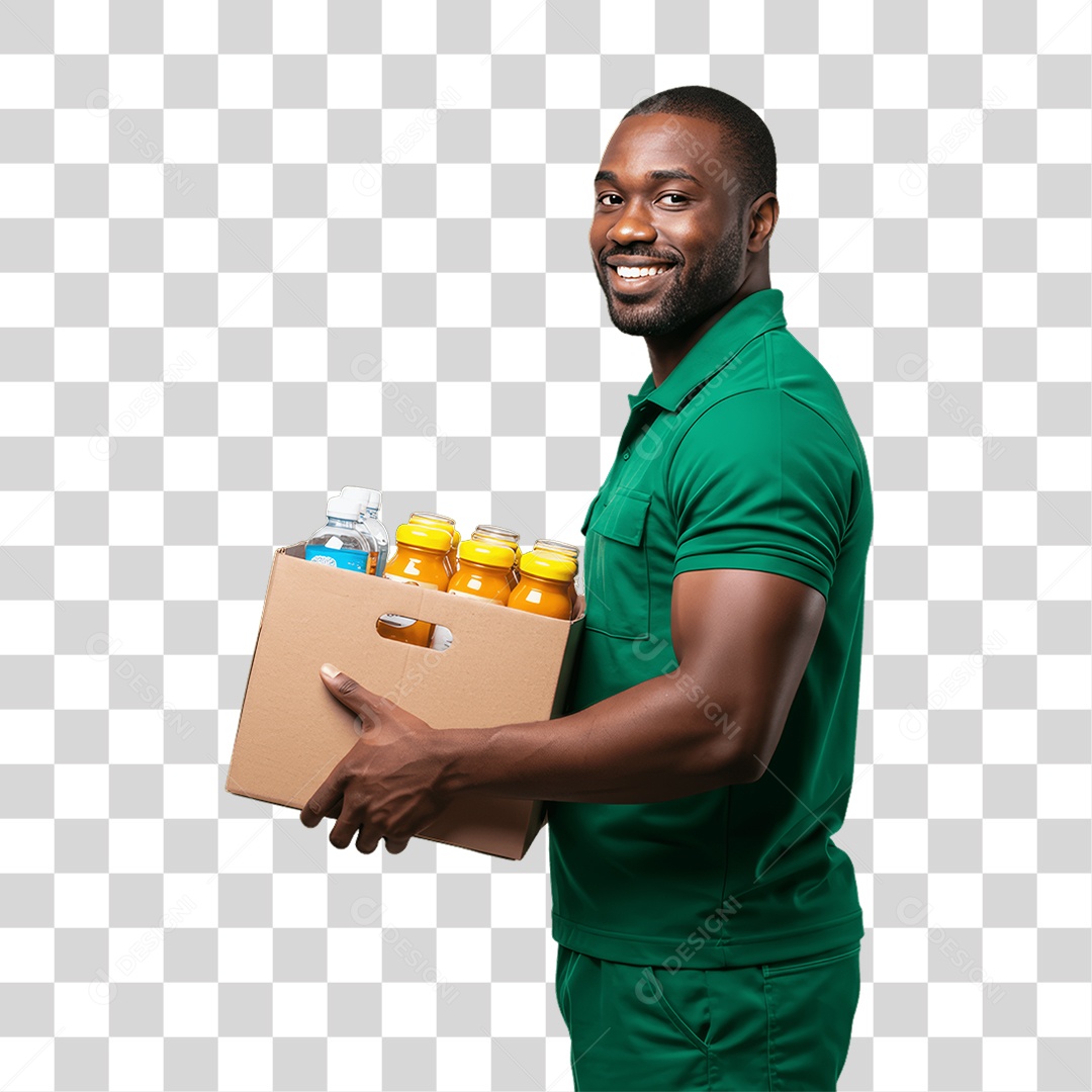 Homem com Uniforme de Trabalho PNG Transparente