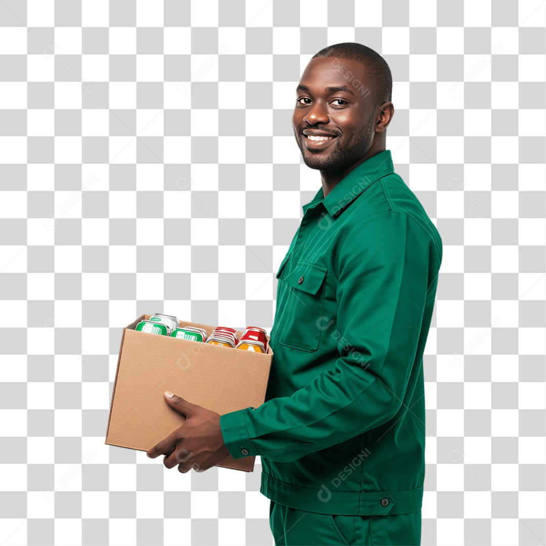 Homem com Uniforme de Trabalho PNG Transparente