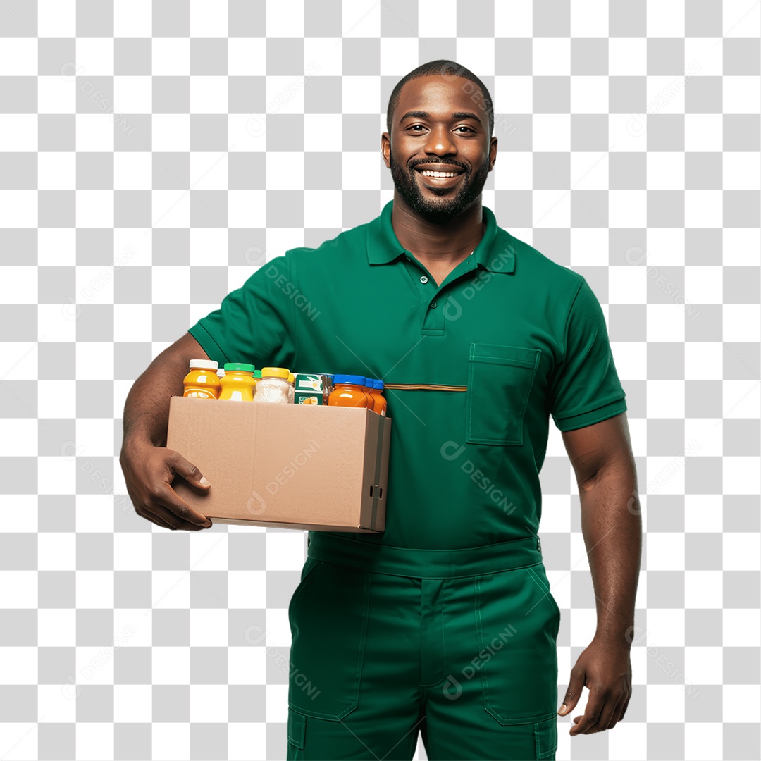 Homem com Uniforme de Trabalho PNG Transparente