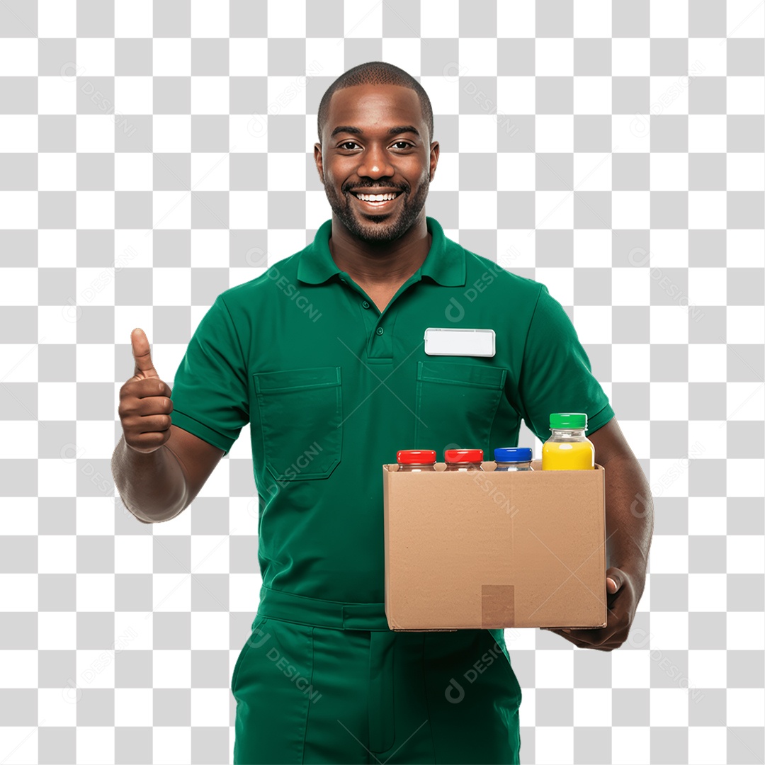 Homem com Uniforme de Trabalho PNG Transparente