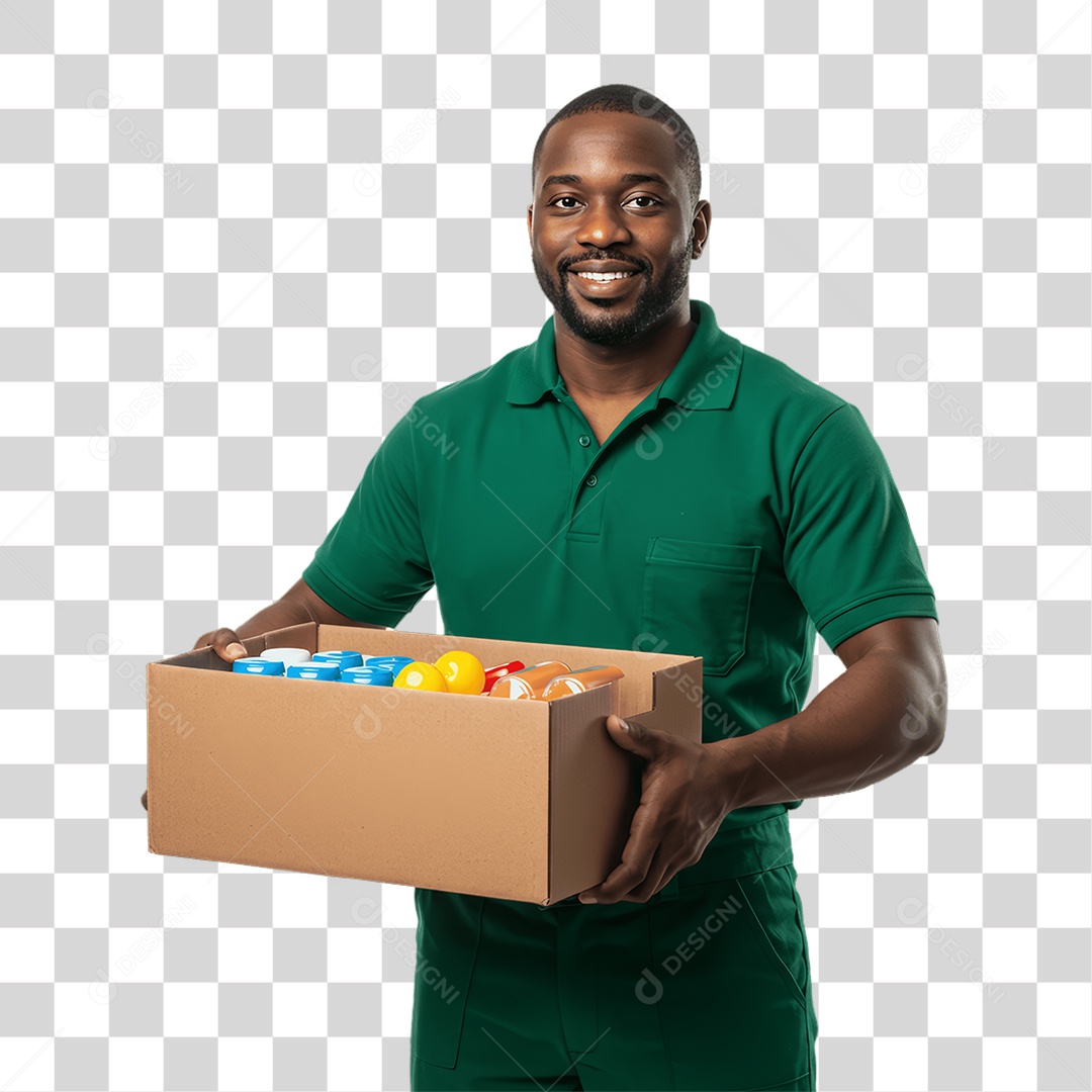 Homem com Uniforme de Trabalho PNG Transparente