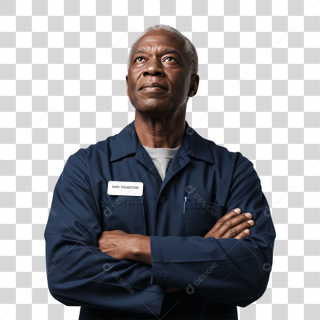 Homem com Uniforme de Trabalho PNG Transparente