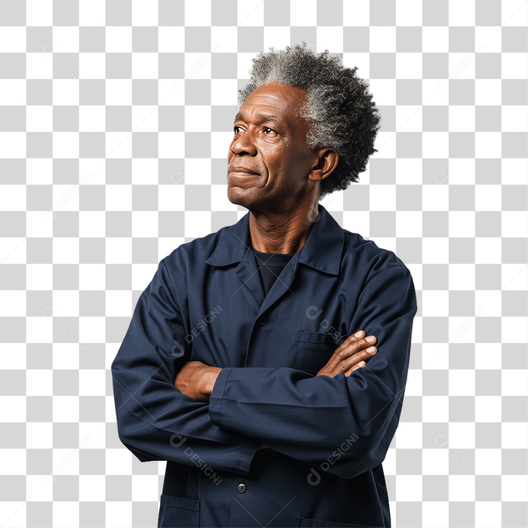 Homem com Uniforme de Trabalho PNG Transparente