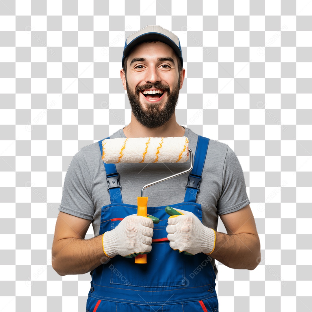 Homem com Uniforme de Trabalho PNG Transparente