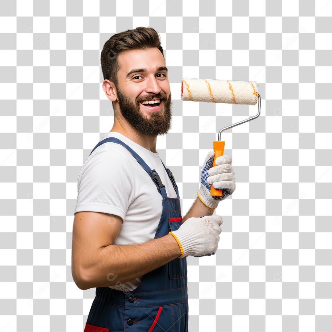 Homem com Uniforme de Trabalho PNG Transparente