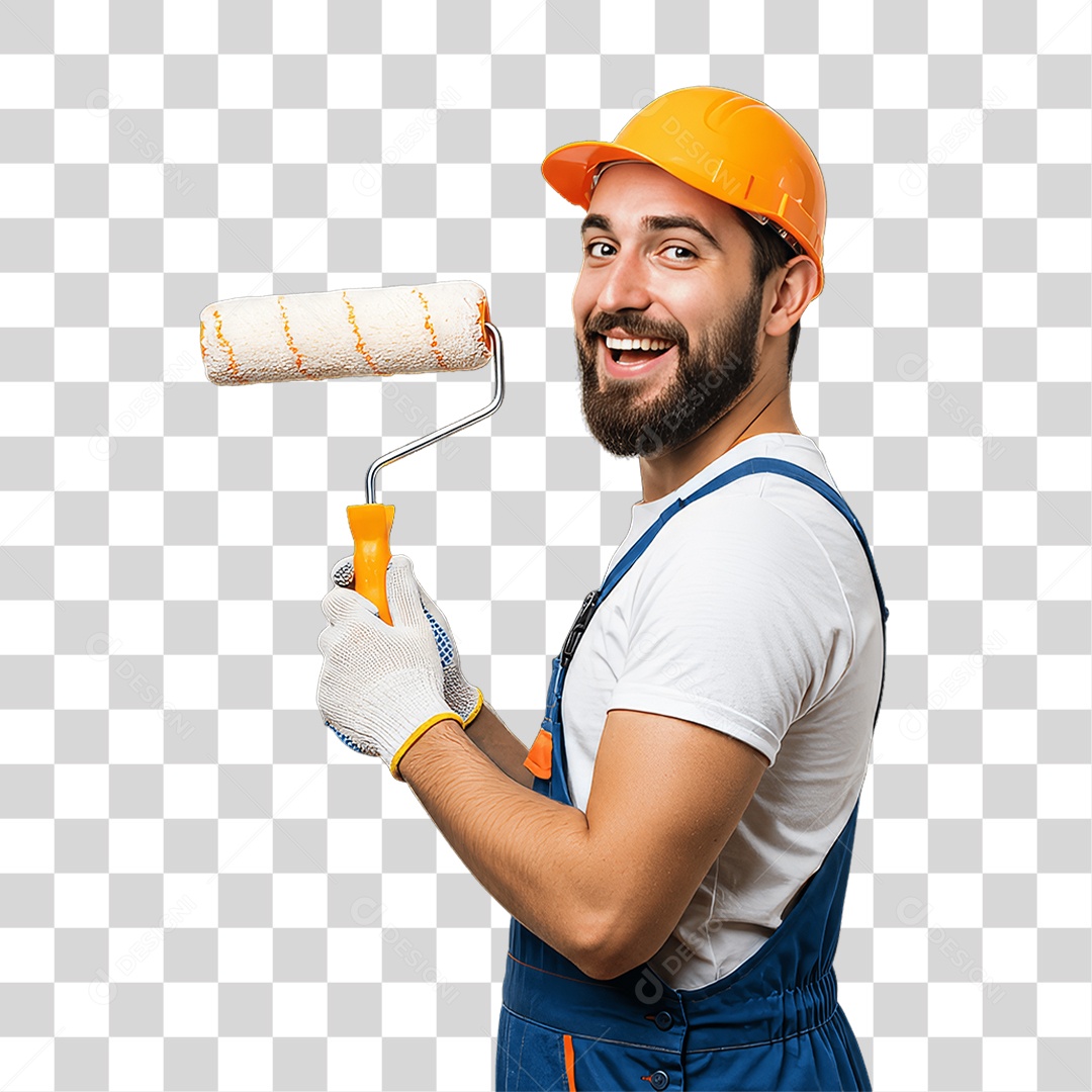 Homem com Uniforme de Trabalho PNG Transparente