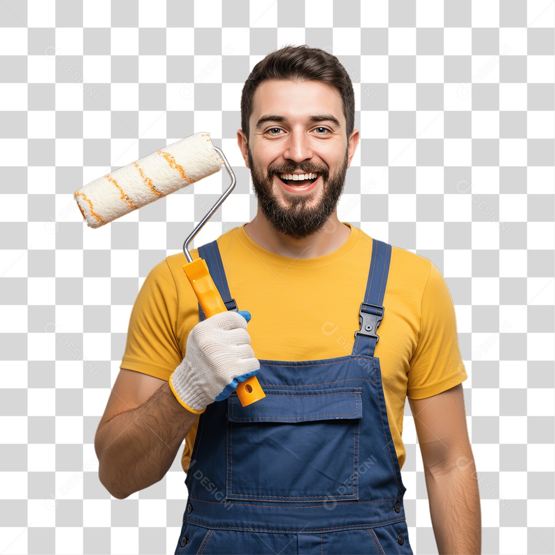 Homem com Uniforme de Trabalho PNG Transparente