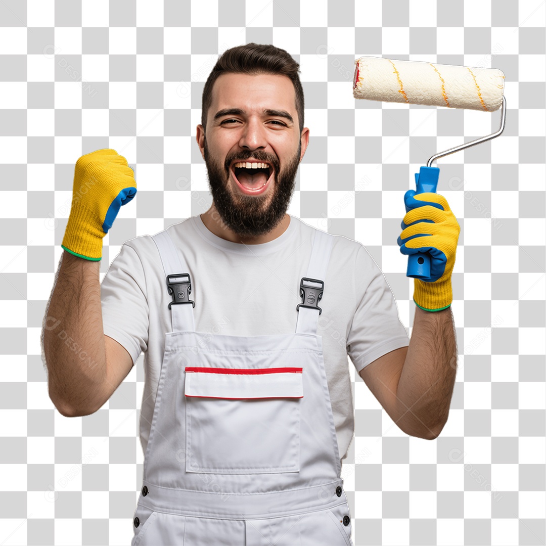Homem com Uniforme de Trabalho PNG Transparente