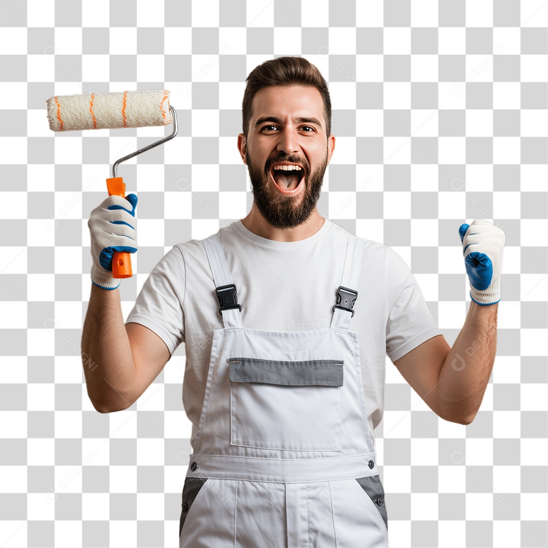 Homem com Uniforme de Trabalho PNG Transparente