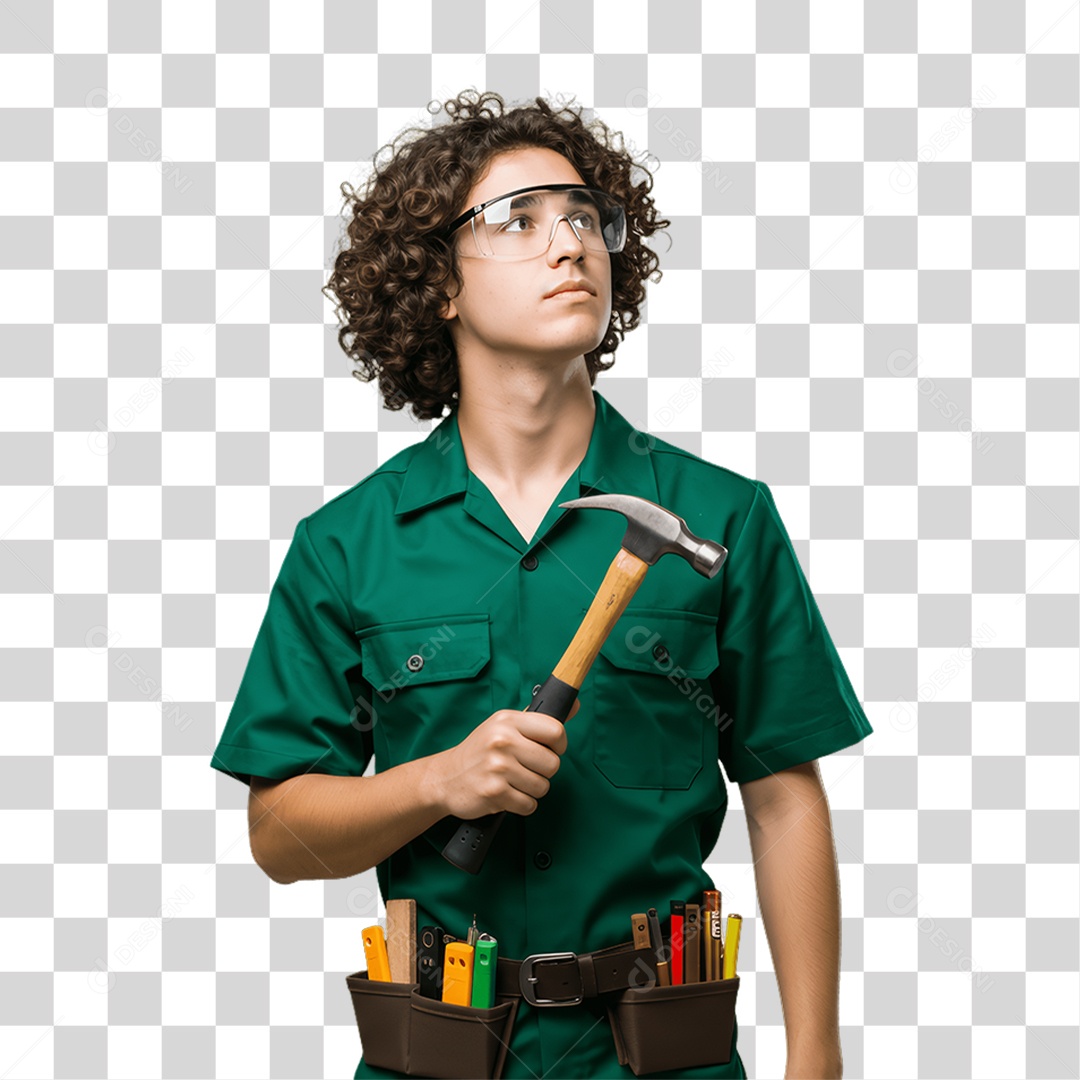 Homem com Uniforme de Trabalho PNG Transparente