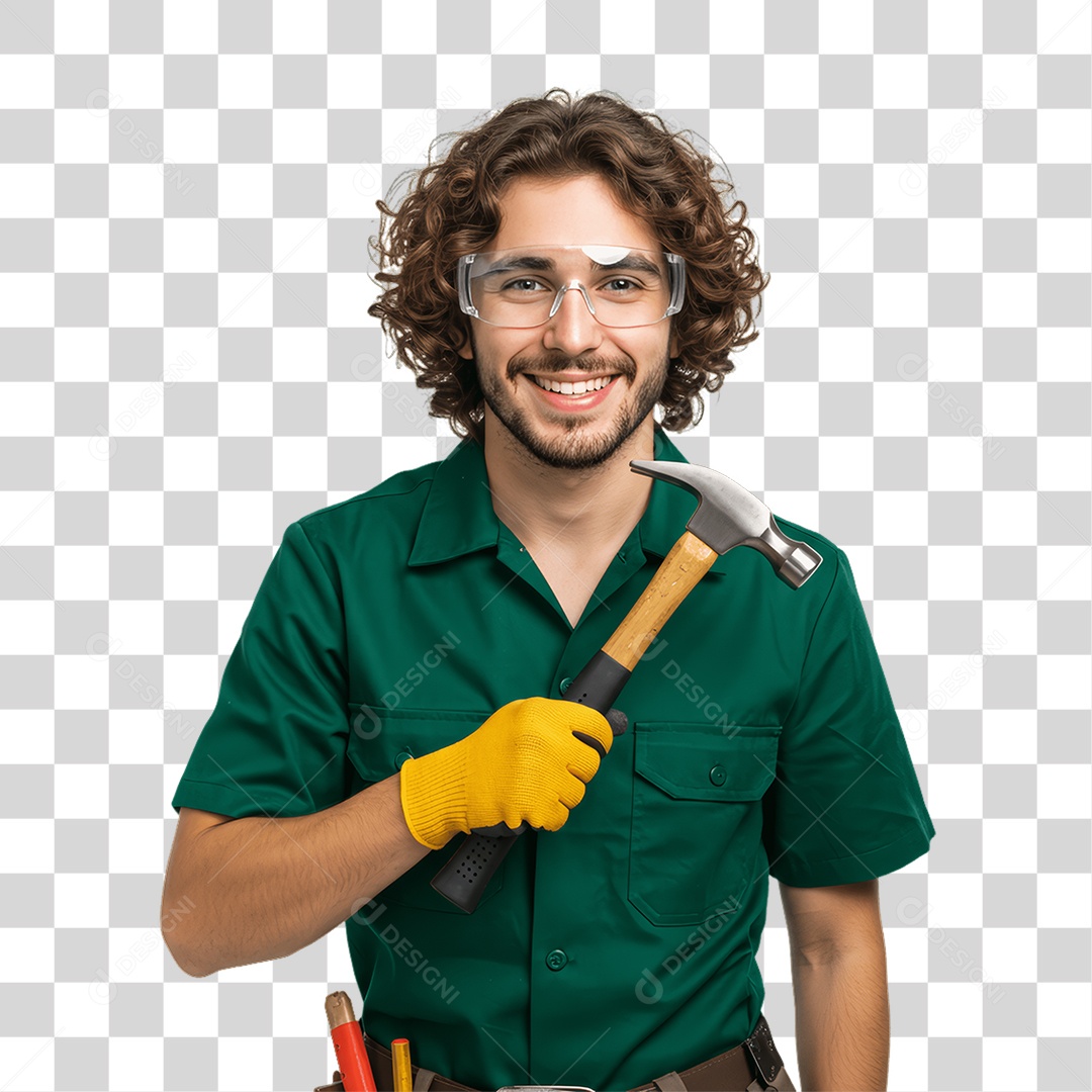 Homem com Uniforme de Trabalho PNG Transparente